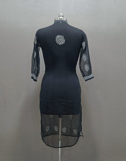 Georgette Chikankari Kurti with Gulab Work Back