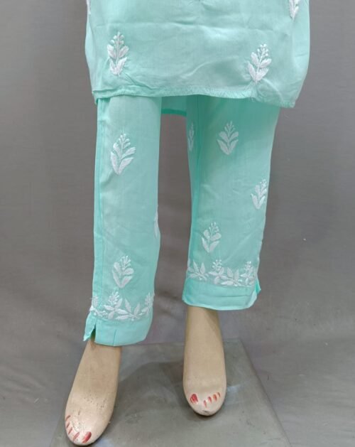 Modal Cotton Chikan Kurti Set Pant