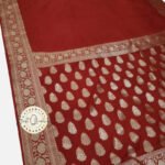 Warm Silk Zari Designer Border Booti Pallu Maroon