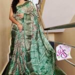 Lehriya Special Dola Silk Saree Jacquard Border Green1