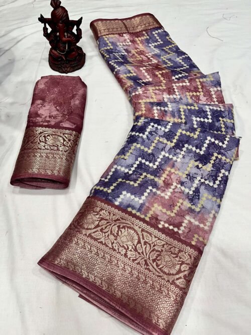 Lehriya Special Dola Silk Saree Jacquard Border Red2