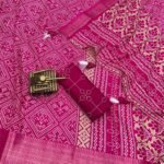 Muslin Cotton Print Saree Magenta