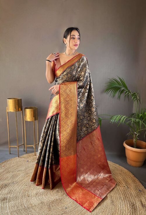 Pattu Silk Saree Black2