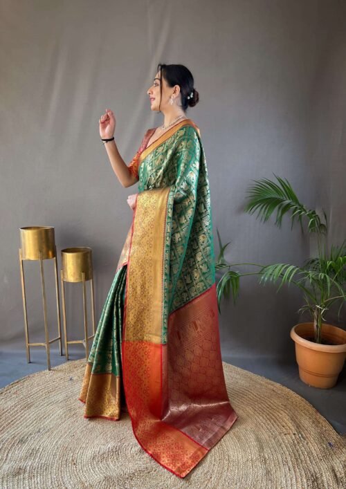 Pattu Silk Saree Green 2