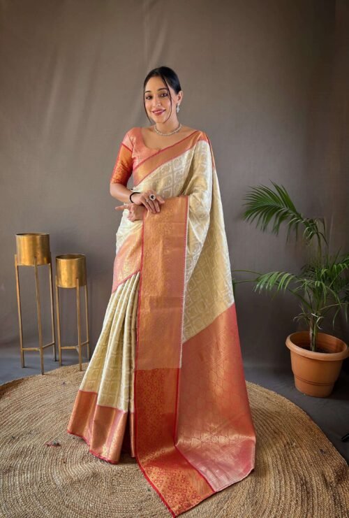 Pattu Silk Saree OFF White 2