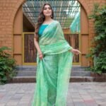 Pure Organza Silk Weaving Saree Sea Green