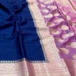 Warm Silk Zari Designer Border Banarasi Saree Blue Purple