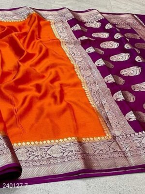 Warm Silk Zari Designer Border Banarasi Saree