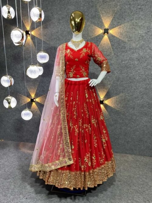 Faux Georgette Canvas Patta Lehenga Choli4