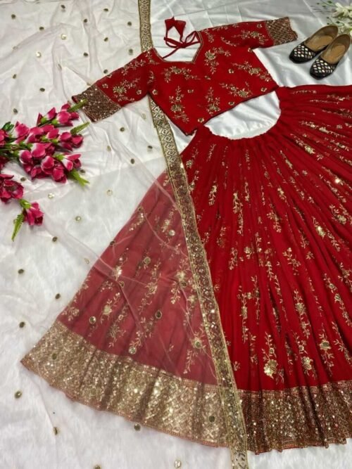 Faux Georgette Canvas Patta Lehenga Choli7