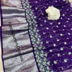 Kanchipuram Organza Butterfly Saree Purple2