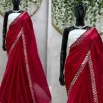 Designer Jimmy Choo Silk Saree Red