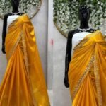 Designer Jimmy Choo Silk Saree Yellow